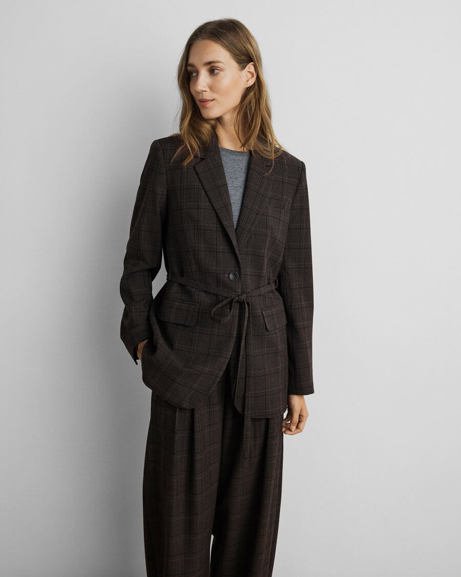 Mschjohnna Blazer Chk - Dark Brown Corn