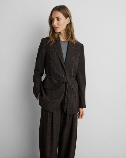 Mschjohnna Blazer Chk - Dark Brown Corn