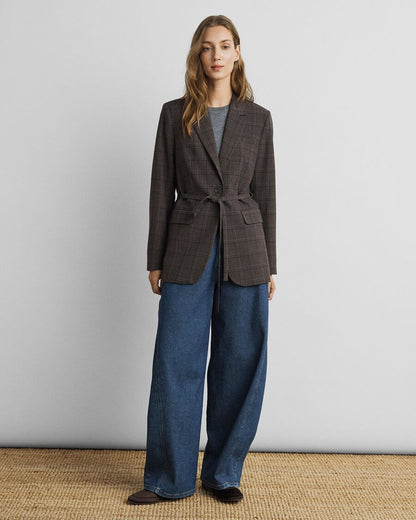 Mschjohnna Blazer Chk - Dark Brown Corn