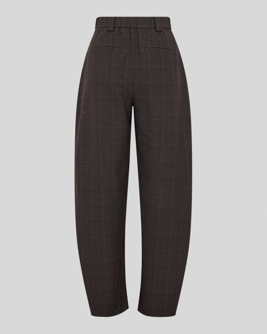 Mschjohnna Hw Barrel Pants Chk - Dark Brown Corn