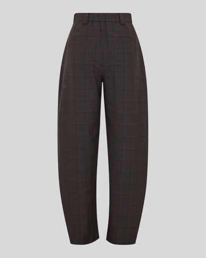 Mschjohnna Hw Barrel Pants Chk - Dark Brown Corn