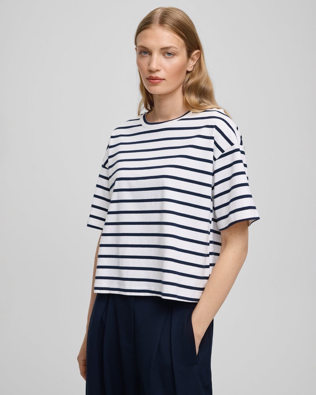 MschLeana Tee STP - Egret/sky cap
