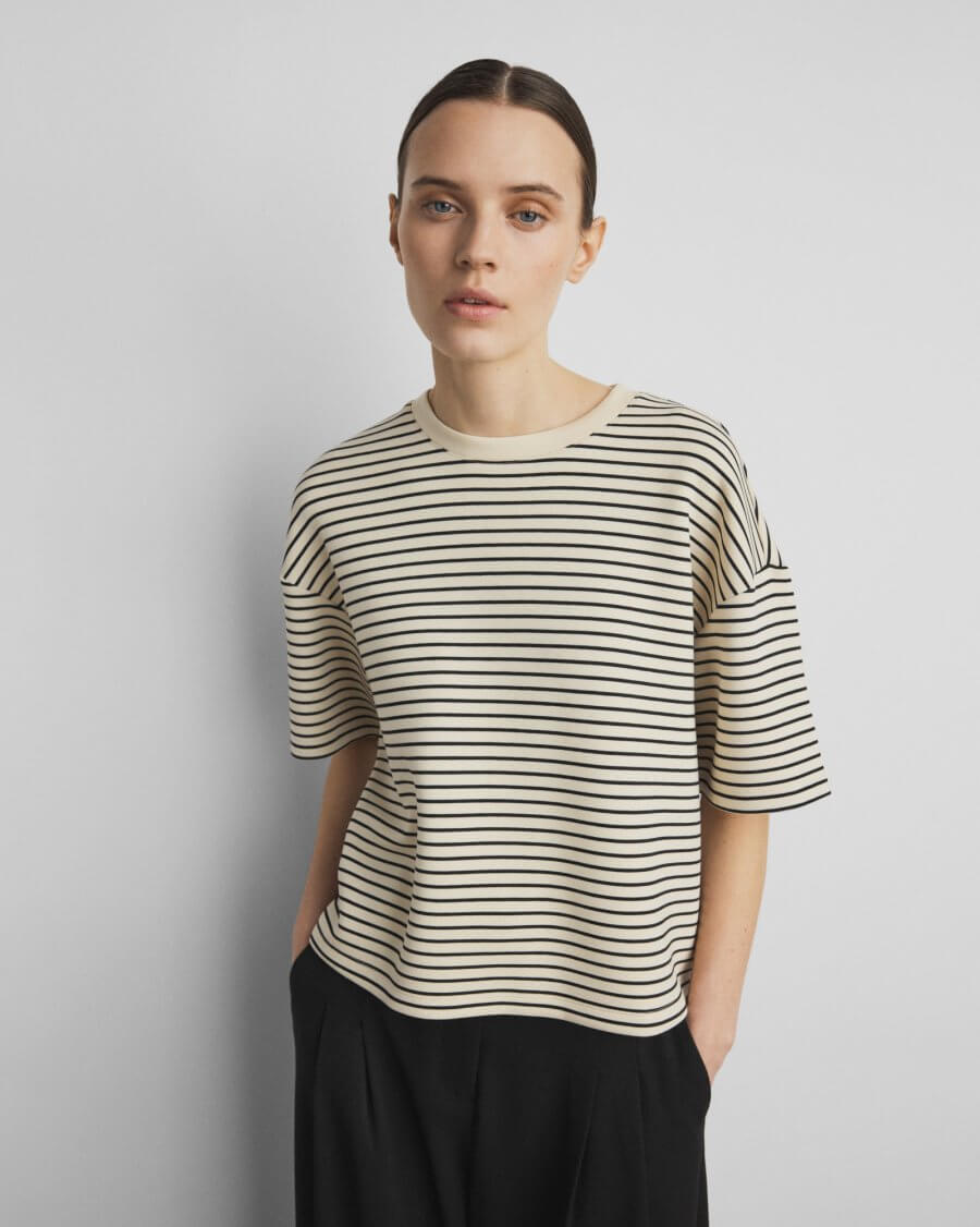 MschNilda Ima Q SS Sweatshirt - Oatmeal/Schwarz