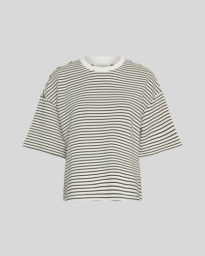 MschNilda Ima Q SS Sweatshirt - Oatmeal/Schwarz