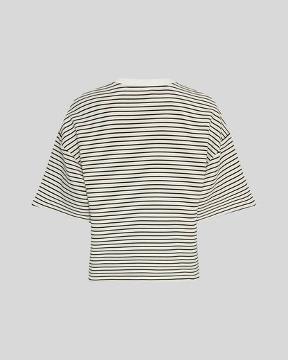 MschNilda Ima Q SS Sweatshirt - Oatmeal/Schwarz