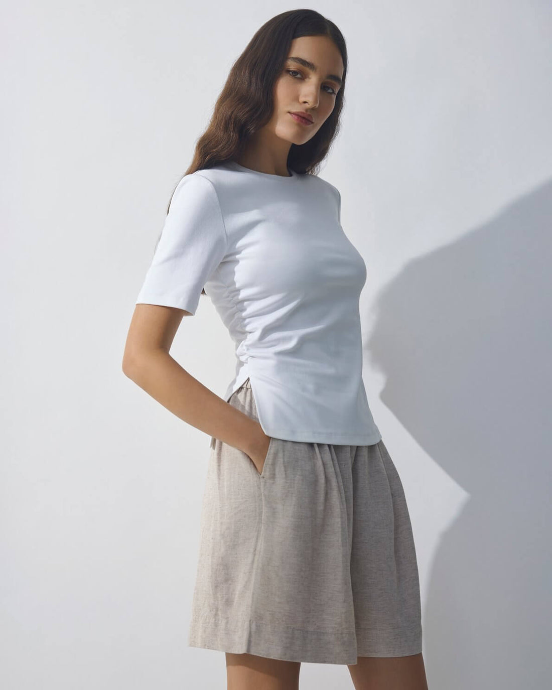 MSCHViana Ginia HW Shorts - Sand Melange