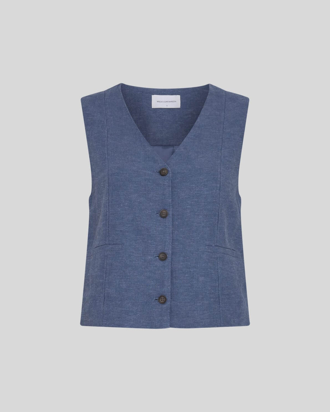 MSCHViana Ginia V Neck Waistcoat - V Indigo Melange