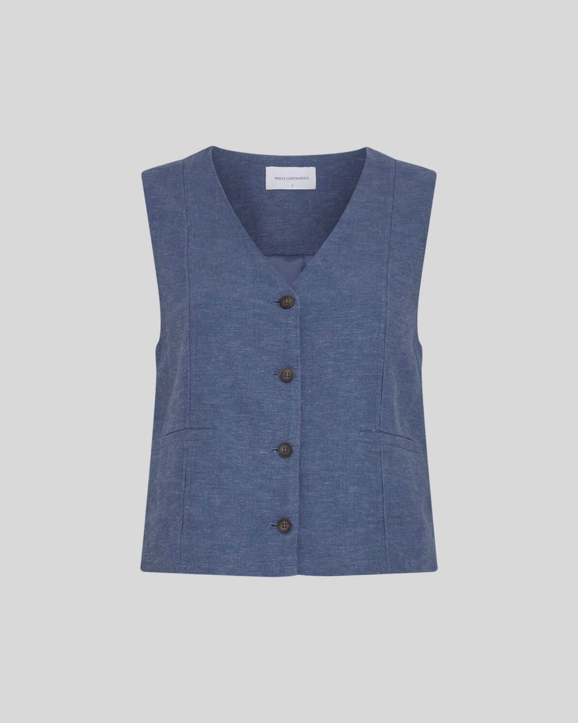 MSCHViana Ginia V Neck Waistcoat - V Indigo Melange