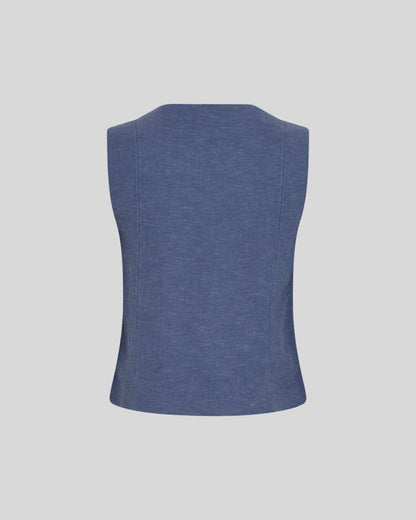 MSCHViana Ginia V Neck Waistcoat - V Indigo Melange