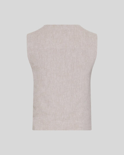 MSCHViana Ginia V Neck Waistcoat - Sand Melange