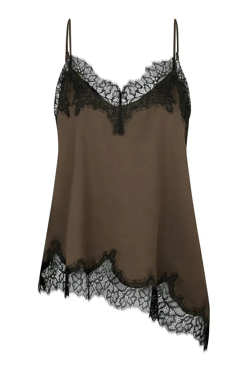 Lacia Contrast Strap Top - Wren