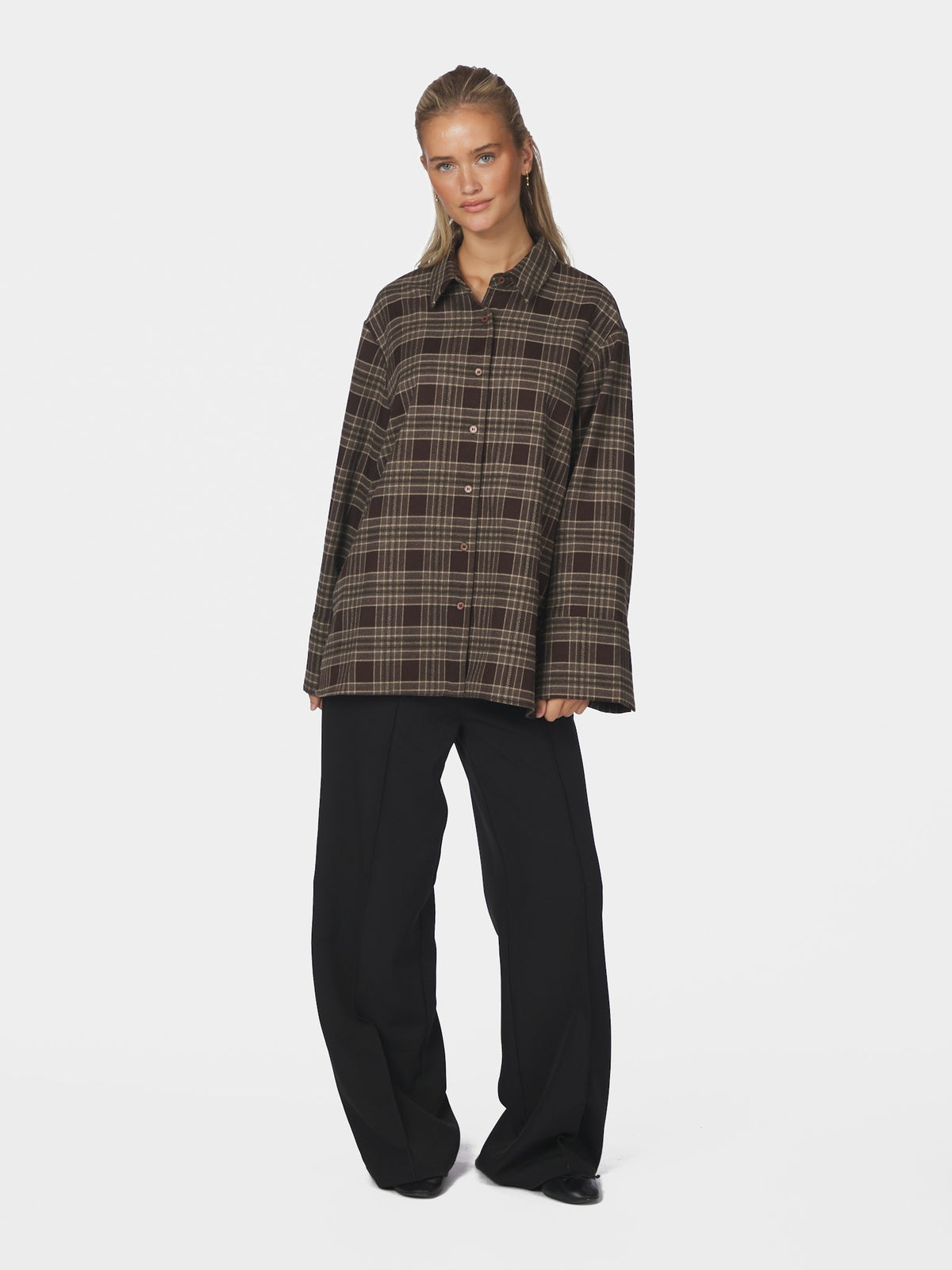 PRE-ORDER | Dita Flannel Check Shirt - Brown | LEVERING EIND OKT / BEGIN NOV