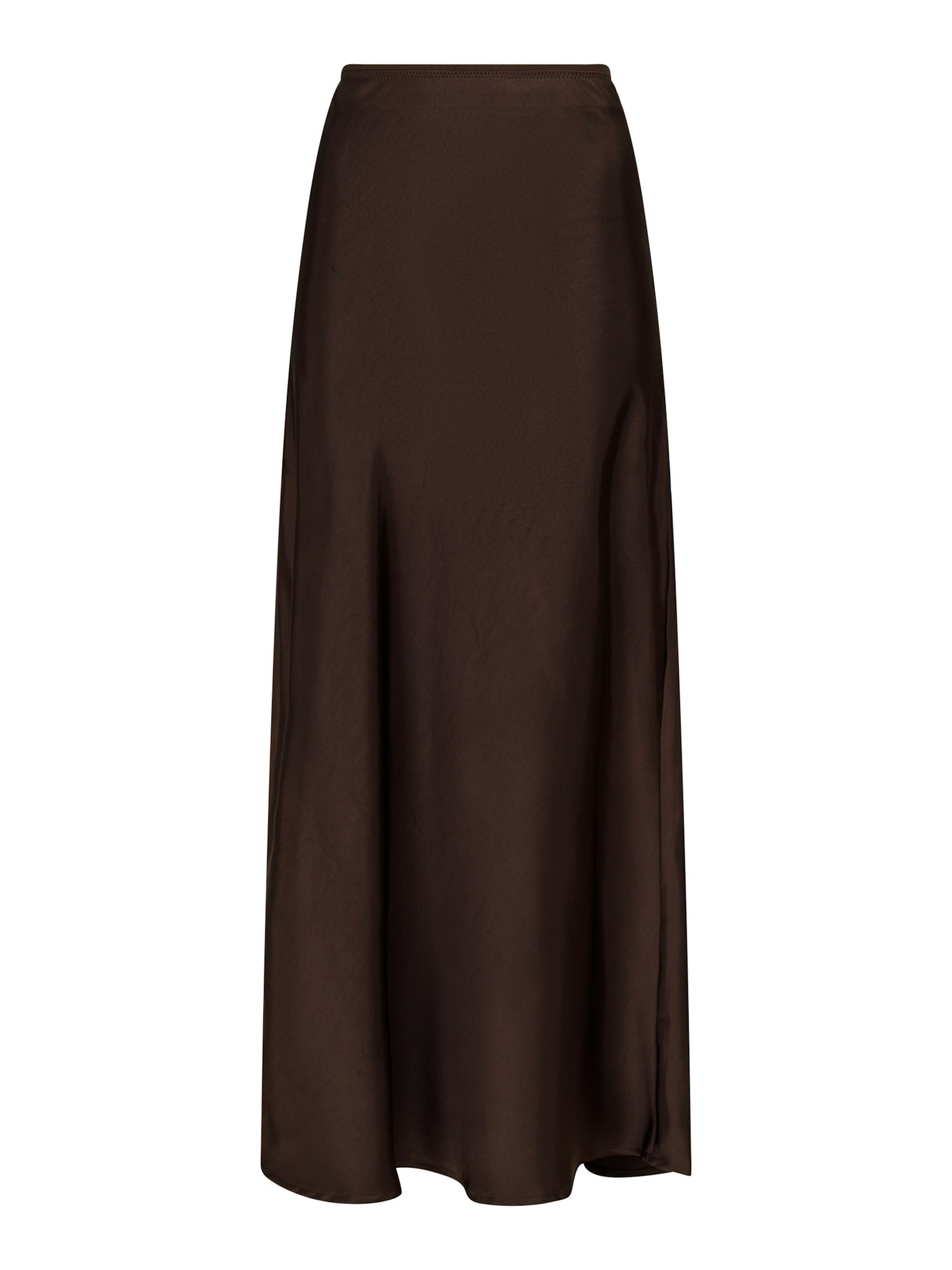 Vicky heavy sateen skirt - Dark Brown