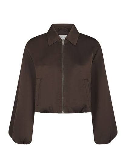Denielle Heavy Sateen Jacket - Dark Brown