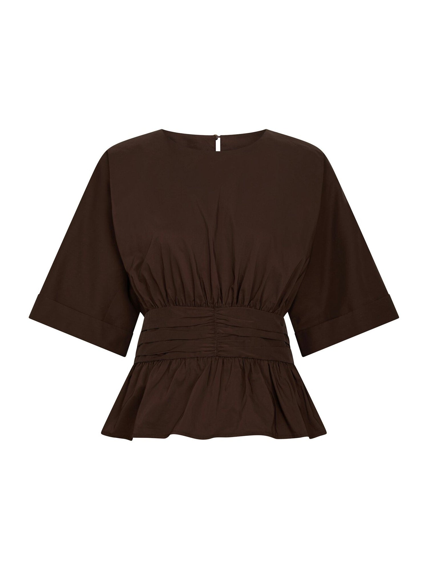 Annegret Poplin Blouse - Chocolate Brown
