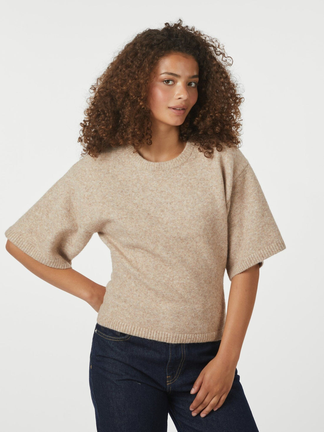 Asha Knit Tee - Sand Melange