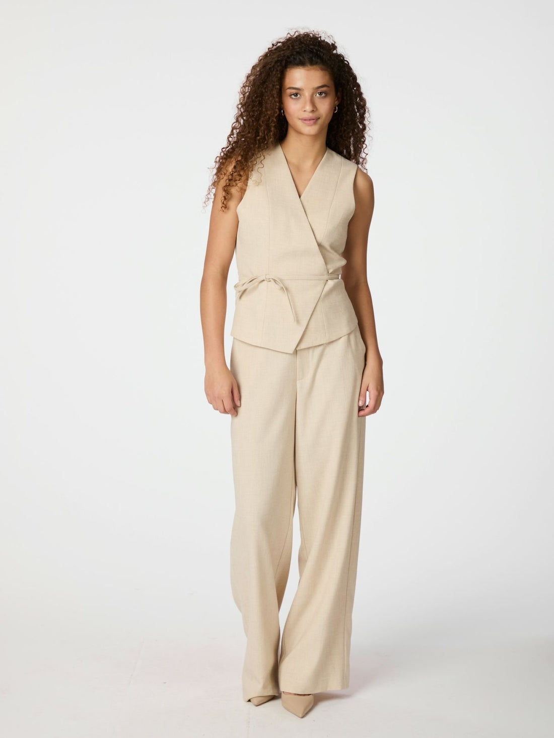 Emmet Melange Pants - Beige Melange