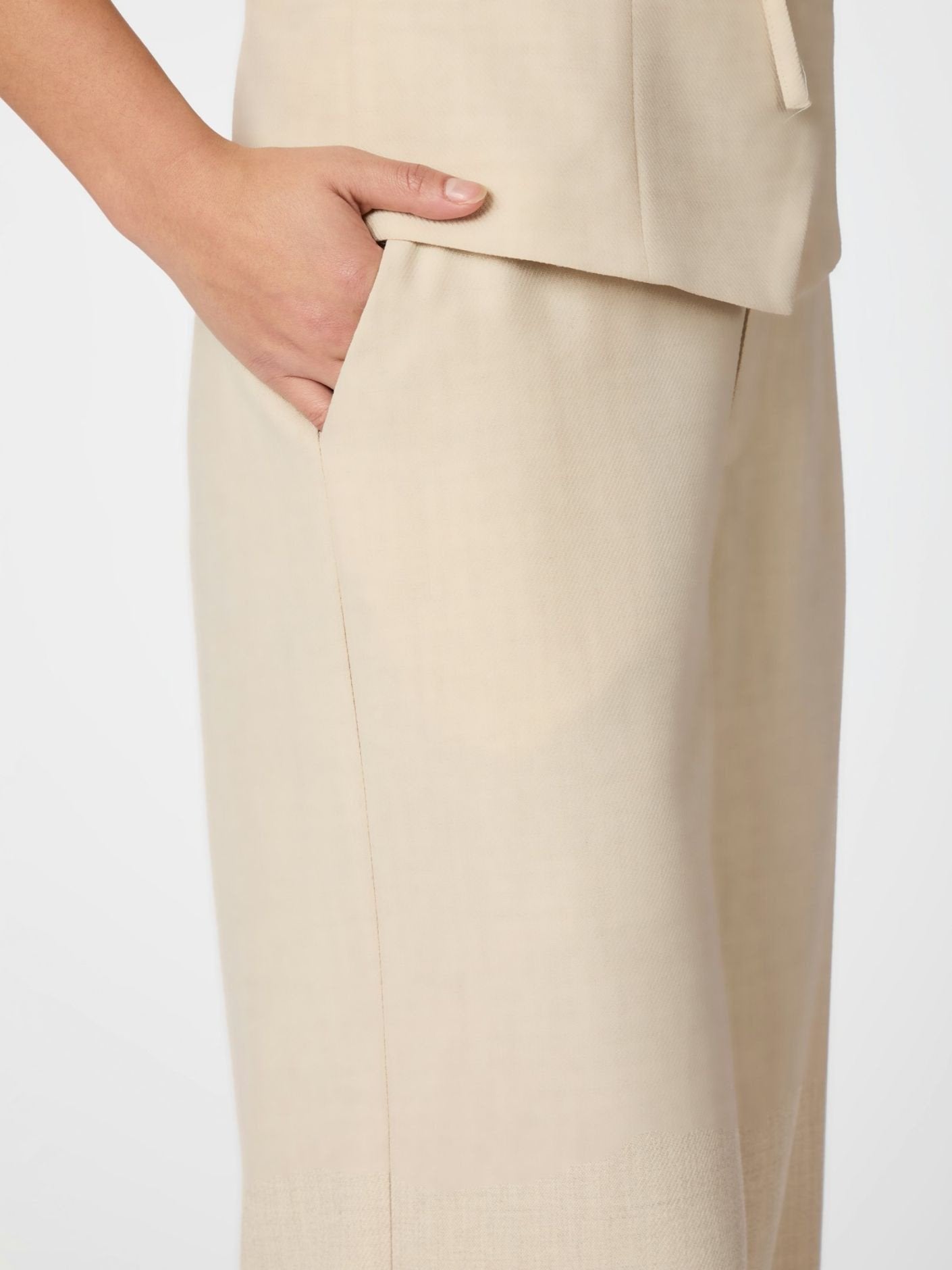 Emmet Melange Pants - Beige Melange