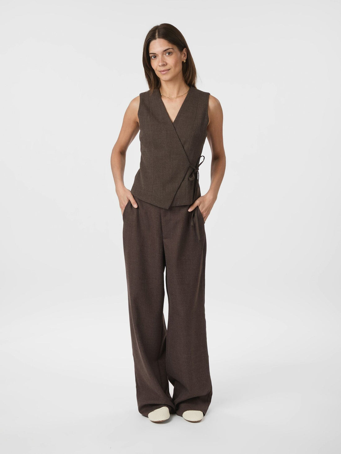 Emmet Melange Pants - Brown Melange