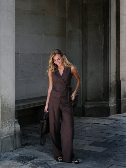Emmet Melange Pants - Brown Melange