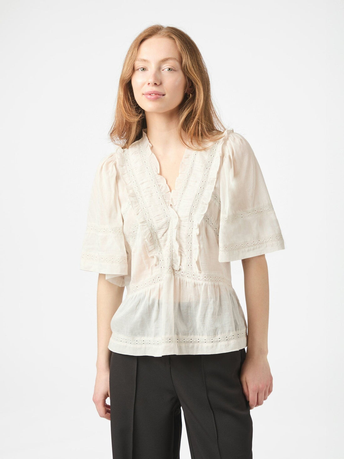 Evienne S Voile Top - Ivory