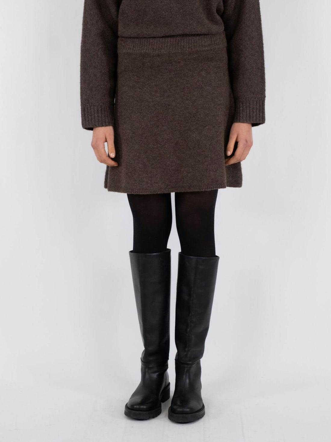 Gisa Knit Skirt - Brown Melange
