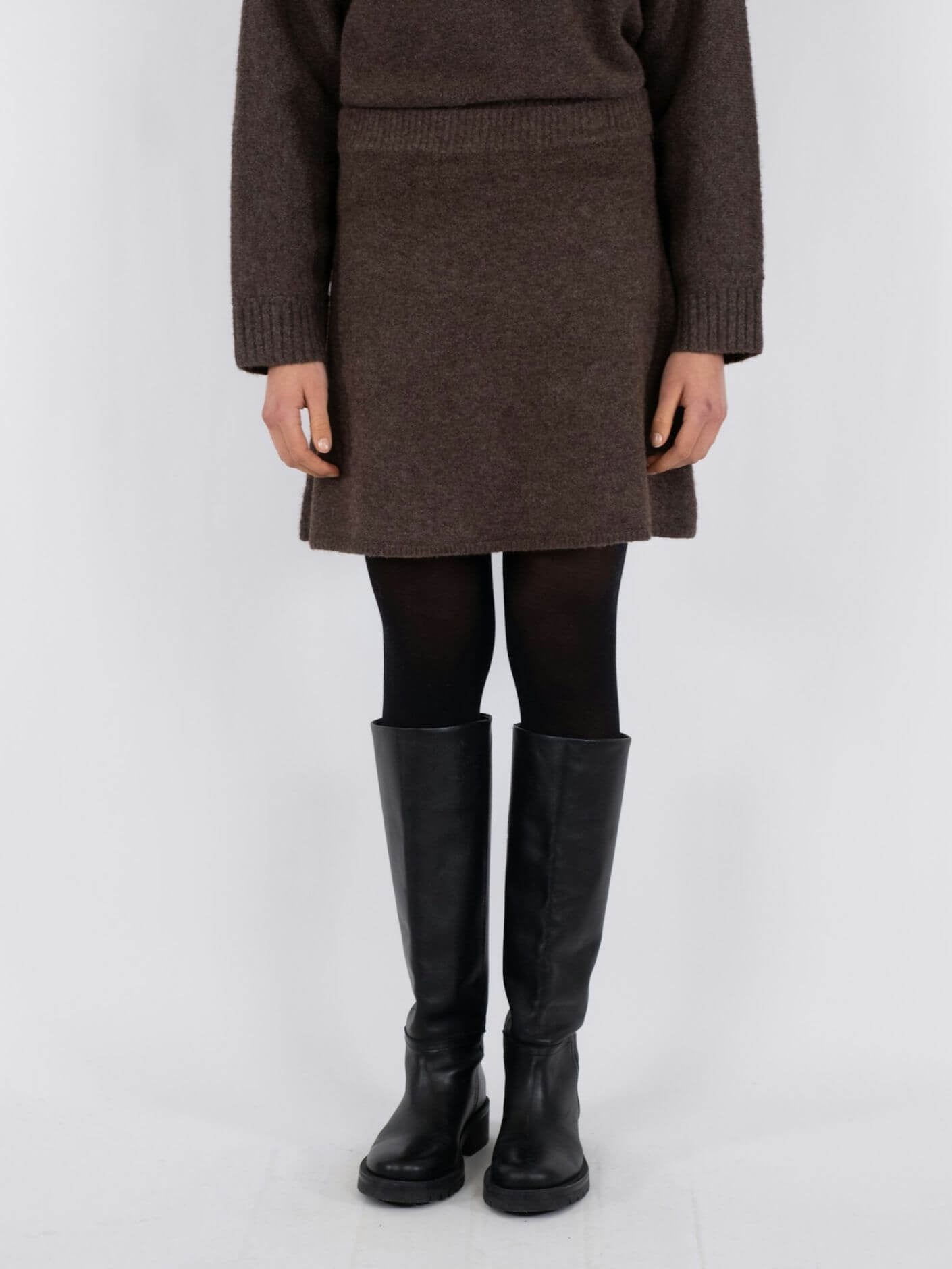 Gisa Knit Skirt - Brown Melange
