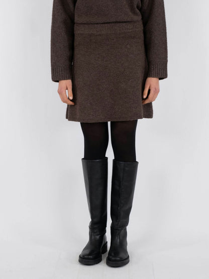 Gisa Knit Skirt - Brown Melange