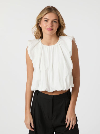 Ivania Poplin Top - White