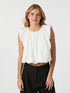 Ivania Poplin Top - White