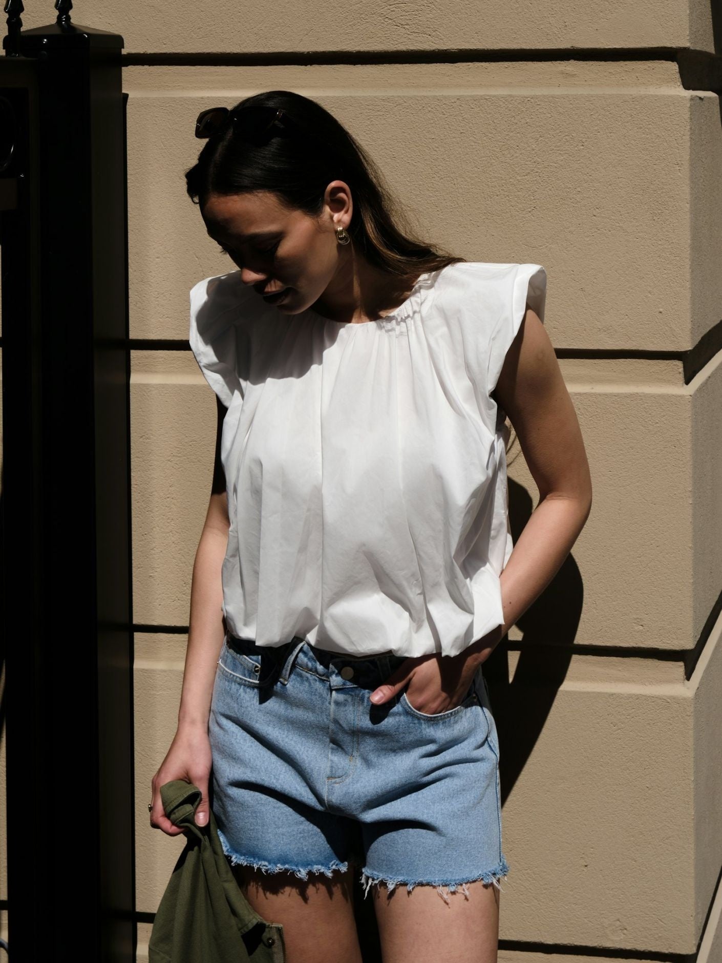 Ivania Poplin Top - White