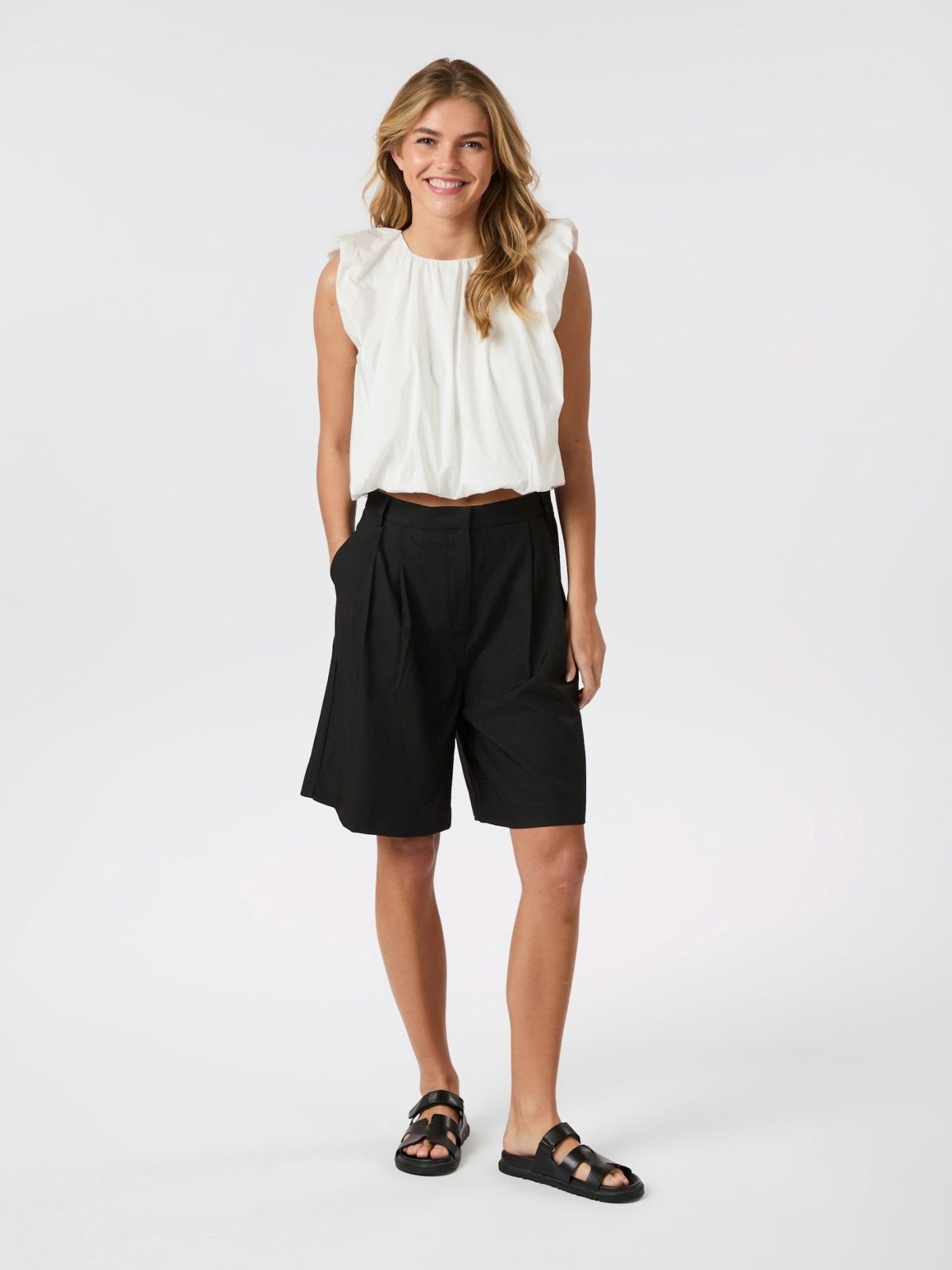 Ivania Poplin Top - White