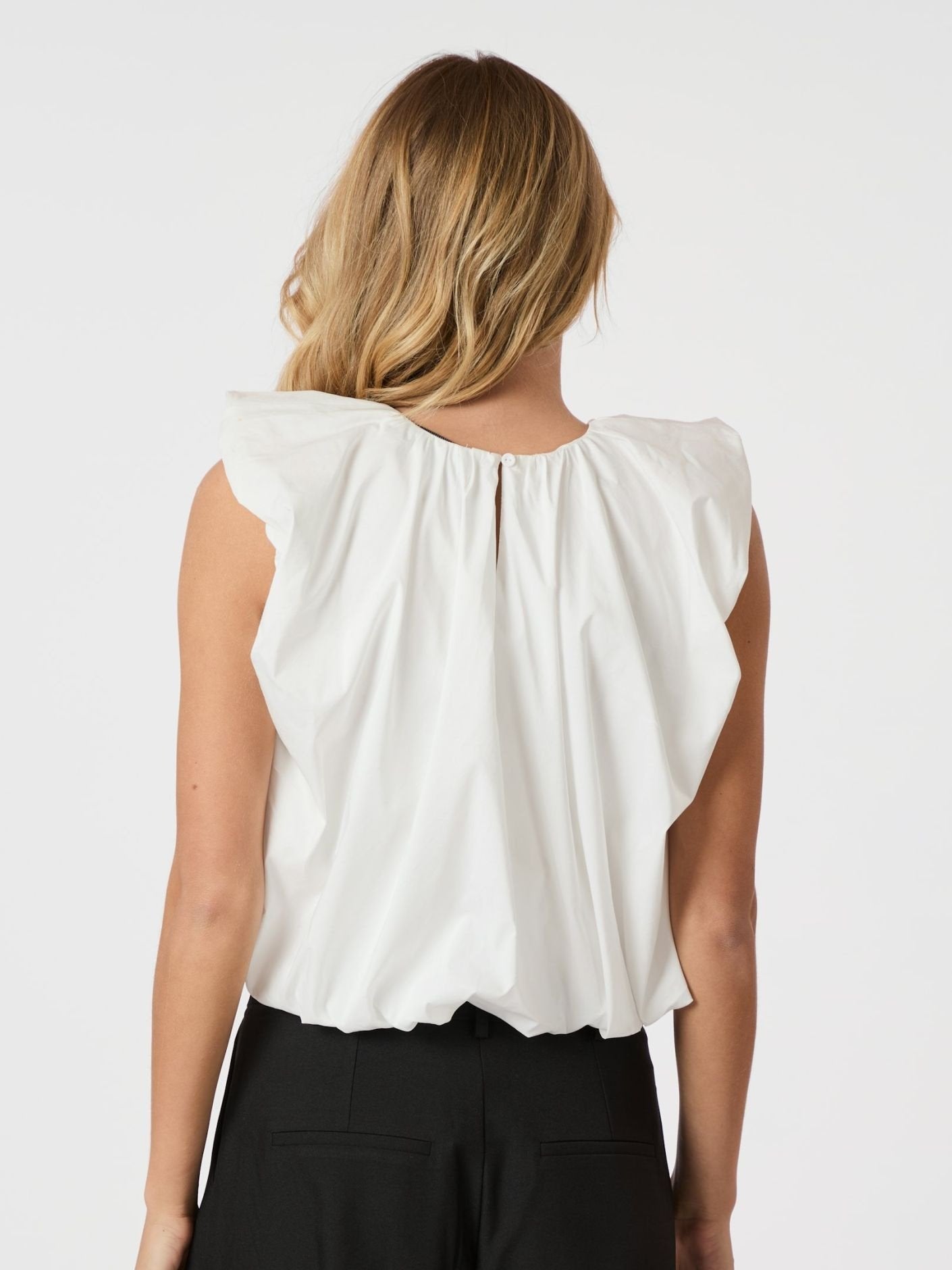 Ivania Poplin Top - White