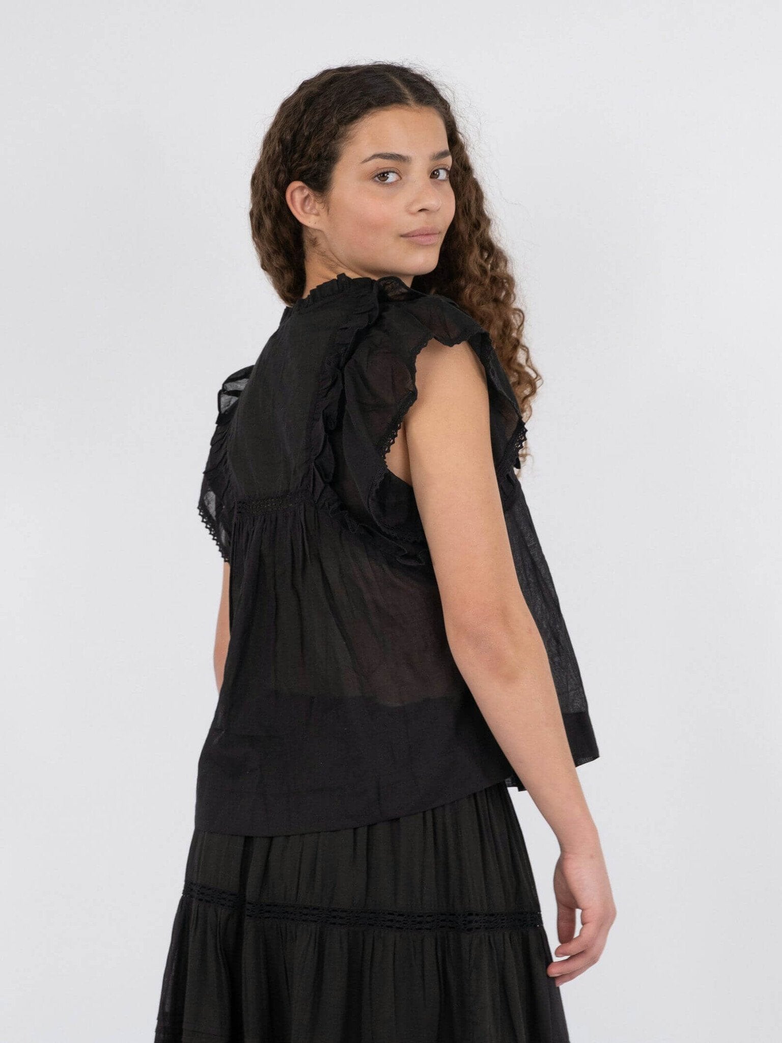Jayla S voile top - Black