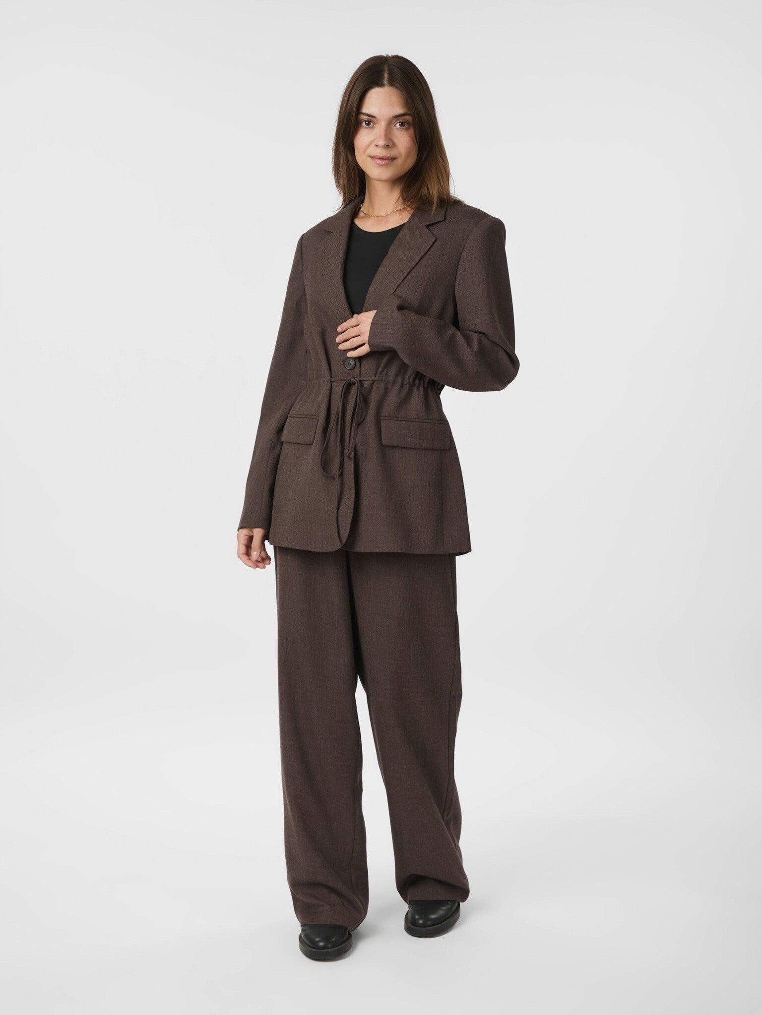 Jemmie Melange Blazer - Brown Melange