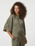 Liora Heavy Sateen Blouse - Cold Army