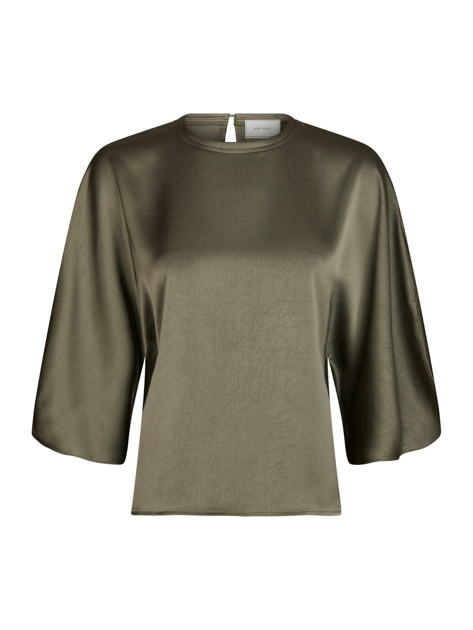 Liora Heavy Sateen Blouse - Cold Army