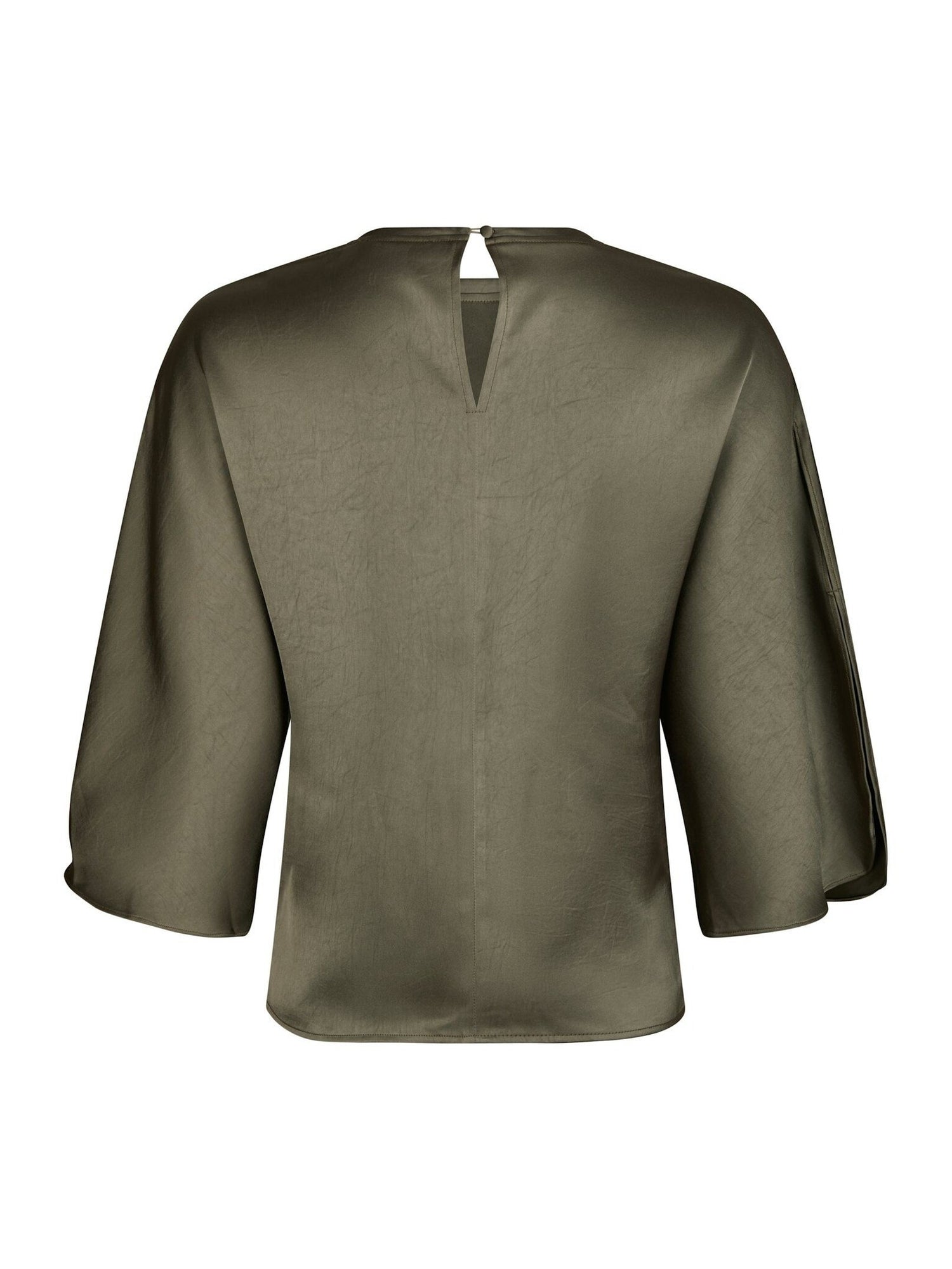 Liora Heavy Sateen Blouse - Cold Army