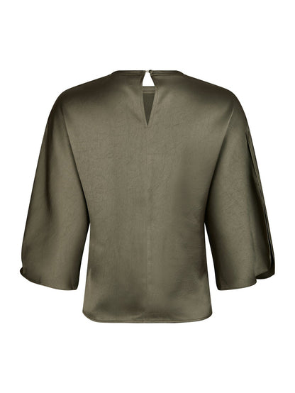 Liora Heavy Sateen Blouse - Cold Army