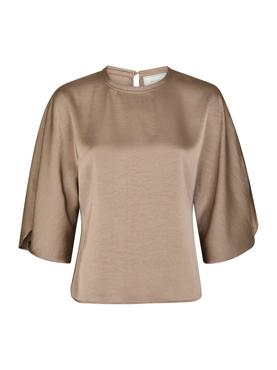 Liora Heavy Sateen Blouse - Dark taupe