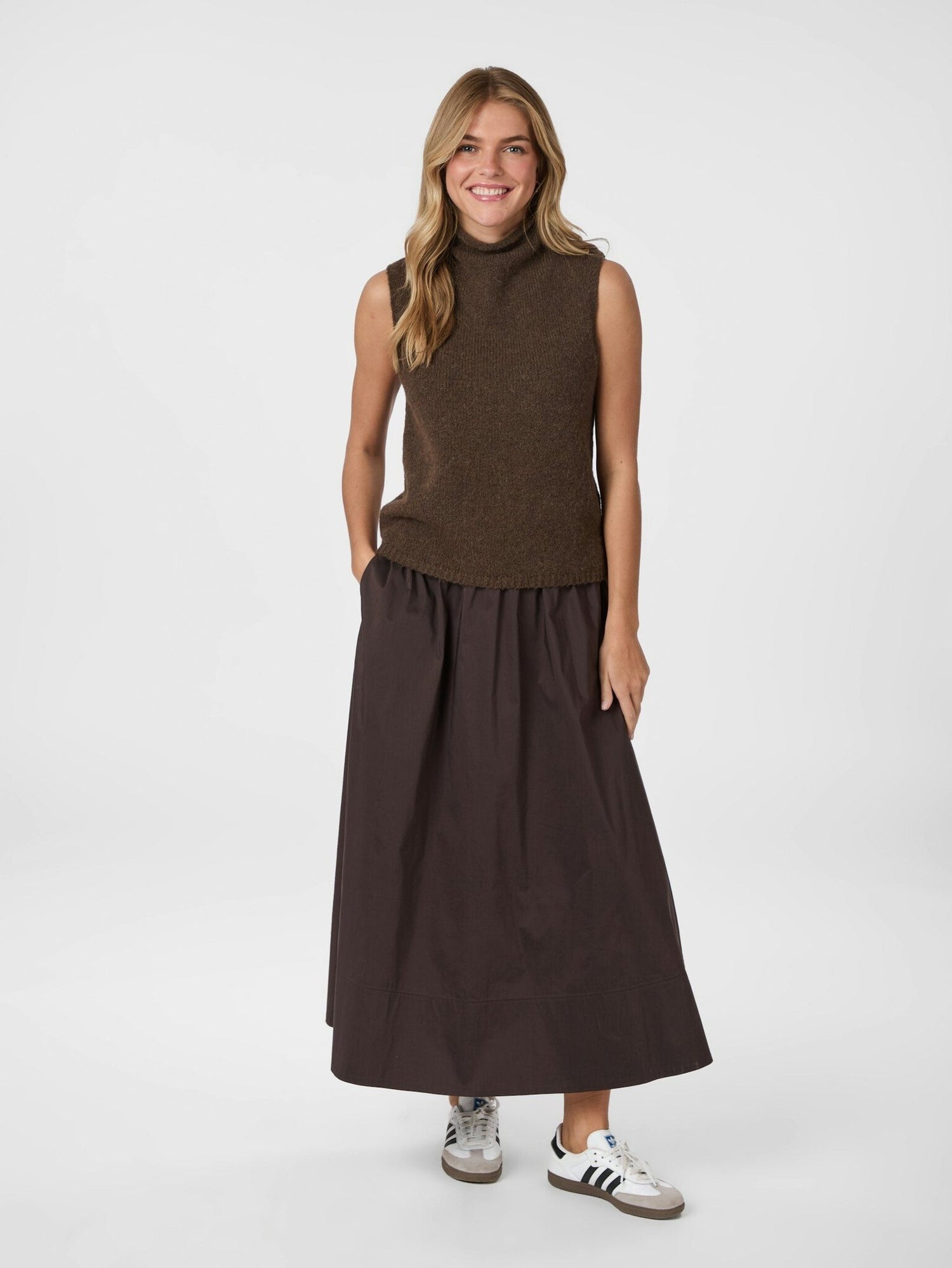 Odelia Knit Top - Brown Melange
