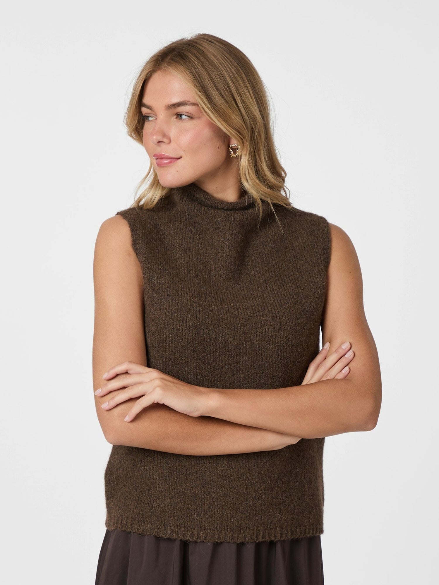 Odelia Knit Top - Brown Melange