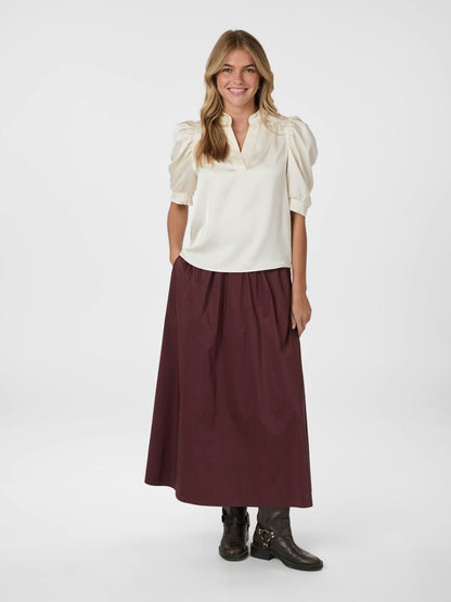 Roella Heavy Sateen Blouse - Pearl