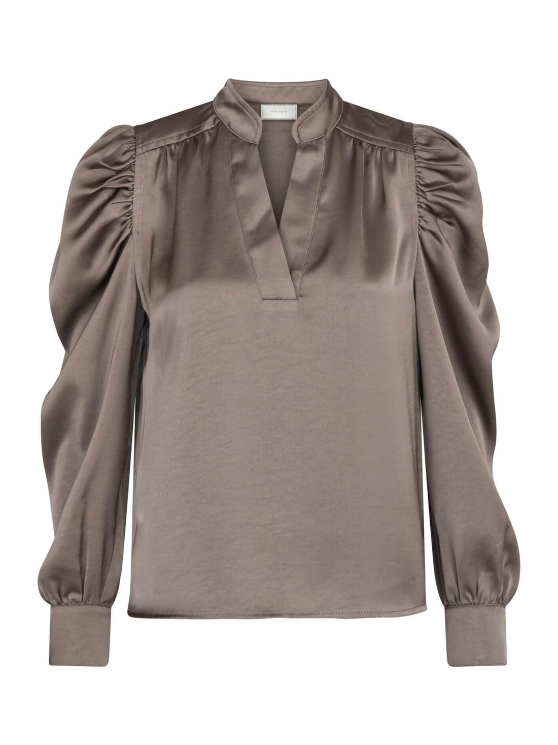 Rosslyn heavy sateen blouse - Warm grey
