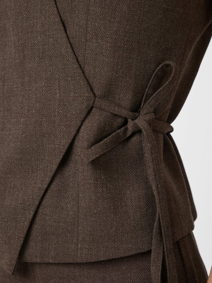 Samara Melange Waistcoat - Brown Melange