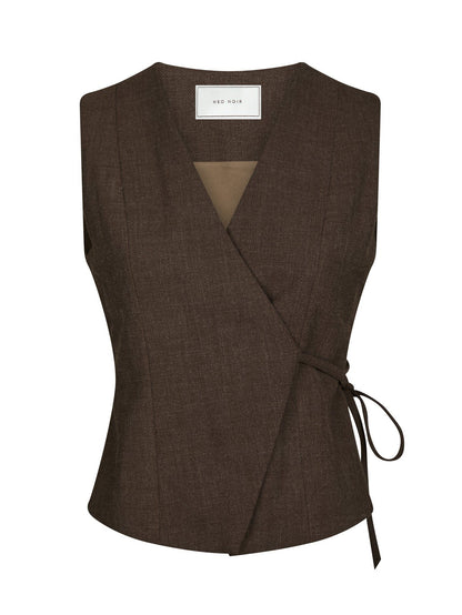 Samara Melange Waistcoat - Brown Melange