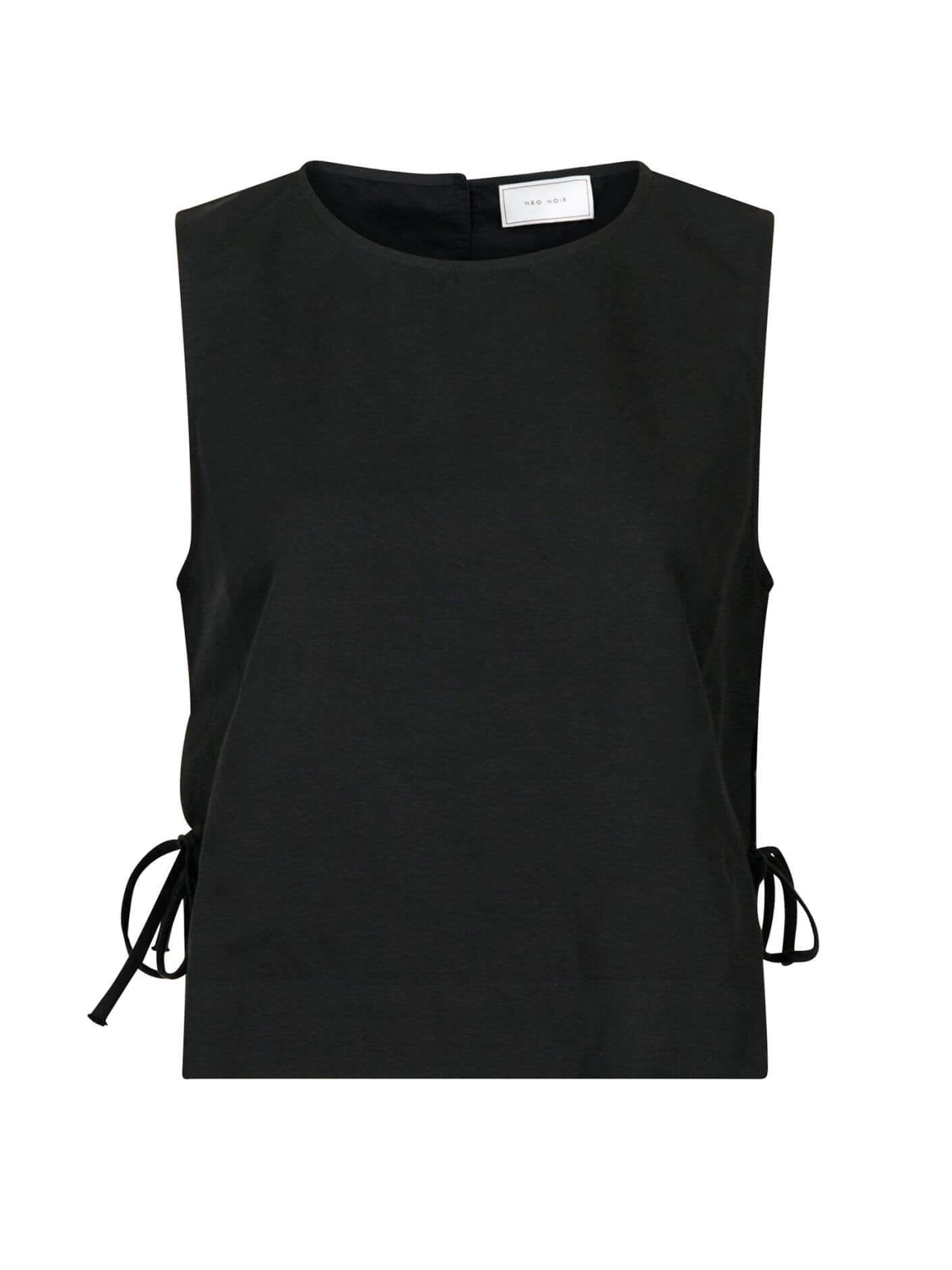 svetlana linen top - Black