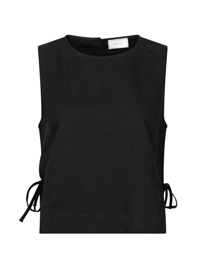 svetlana linen top - Black