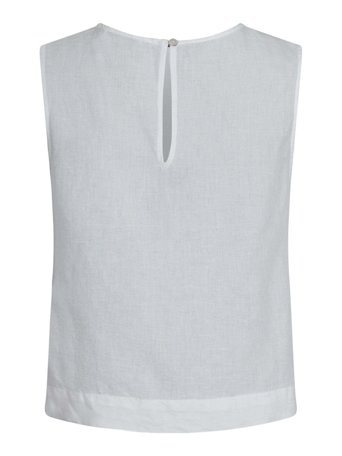 svetlana linen top - White
