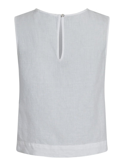 svetlana linen top - White